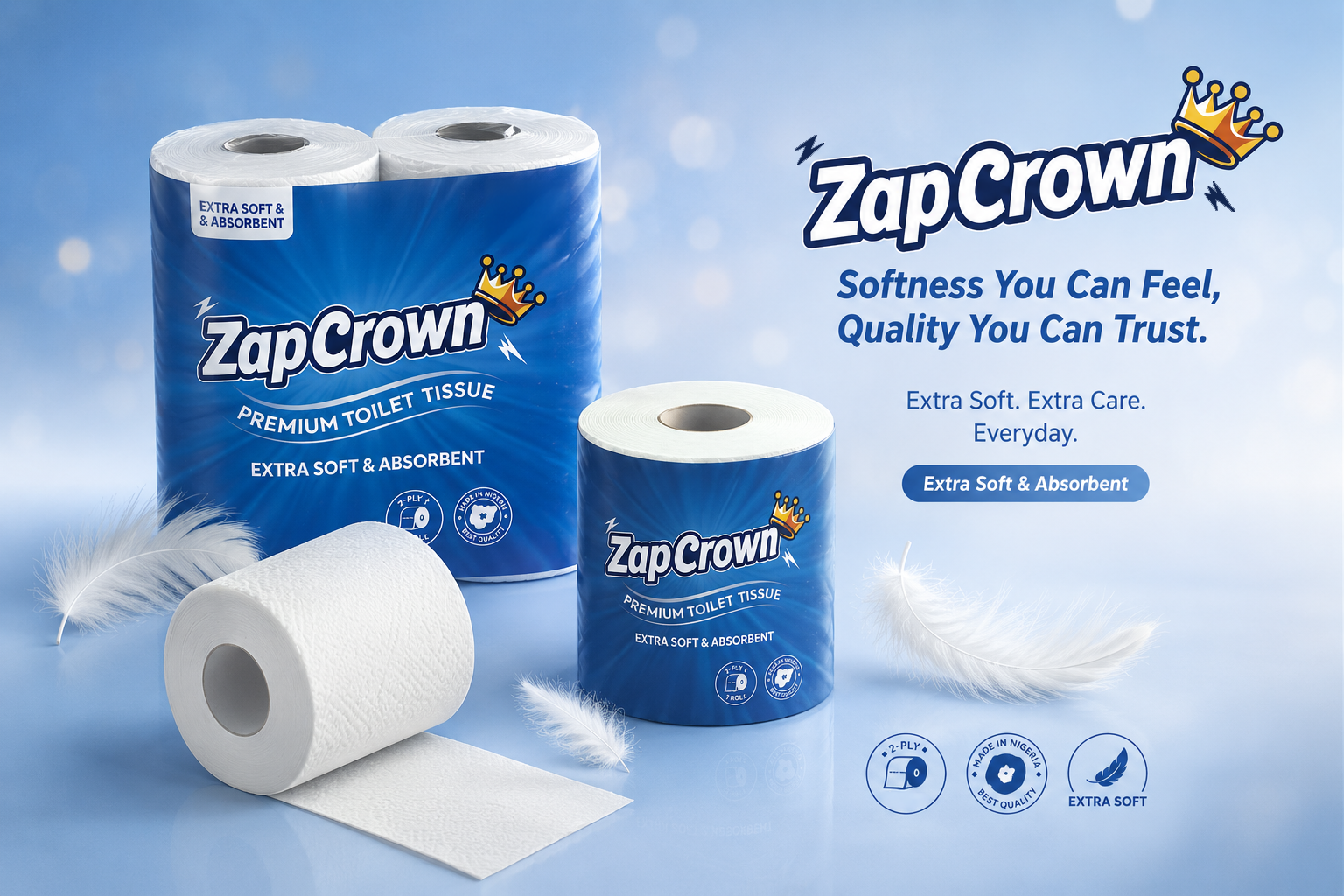 ZapCrown Premium Toilet Tissue promotional image